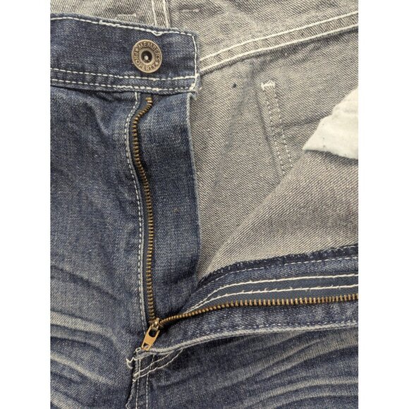 Member's Property Denim Shorts Mens 38 Blue Distressed Jean Zip Fly Casual - Picture 12 of 15
